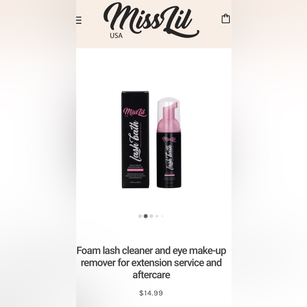 Miss Lil USA New In Box Lash Bath Professional Lash Extension Shampoo